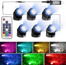 RGB Underwater Pond Lights, 20 Colors Dimmable Submersible Led Fountain Lights w