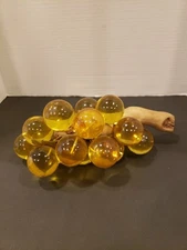 Lucite Grape Cluster Yellow Driftwood Mid Century Modern Retro