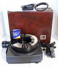 Kodak 750 Carousel Slide Projector w/ Remote  Leather Case  Bulb  Fan Work