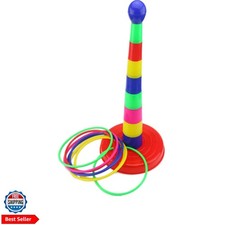 18" Colorful Plastic Sport Ring Toss Game Set for Kids