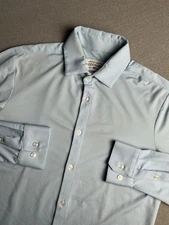 Mizzen + Main Shirt Men’s M Trim Fit Blue Check Spinnaker Performance Stretch