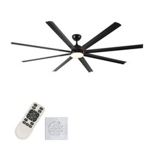 84" Super Large Black LED Ceiling Fan Reversible DC Motor w/Remote  Wall Switch