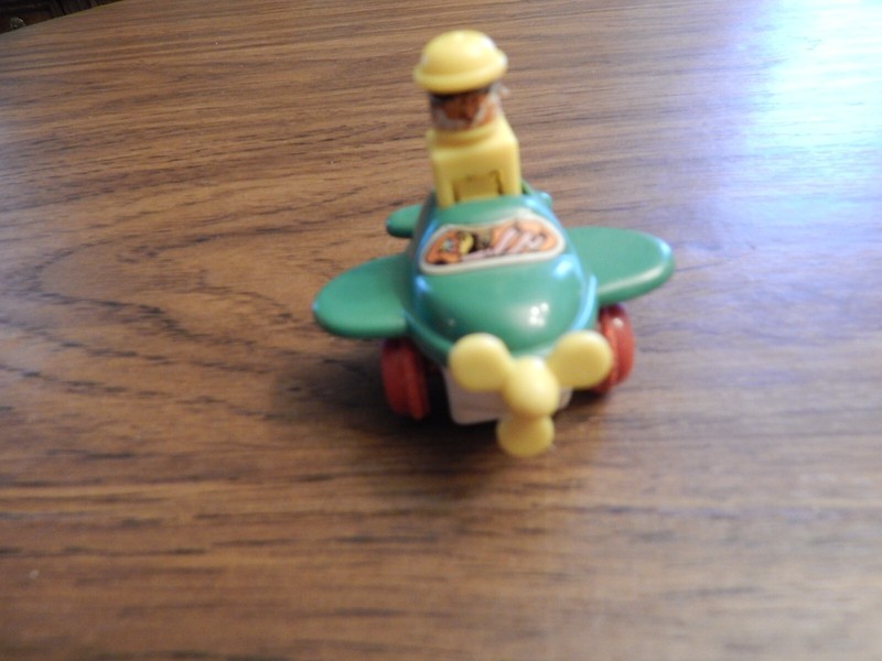 Vintage Tomy Airplane with Pilot Pull Back Toy