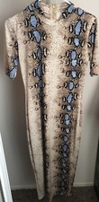 Fitted Bodycon dress, L, Large Snake Print  Half Sleeve Stretch