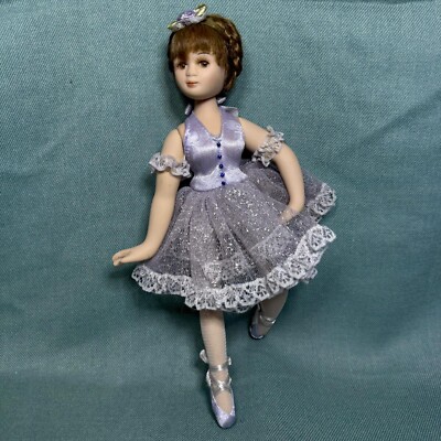 Vintage Show Stoppers Porzellan Ballerina Puppe 10'' lila