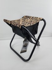 Mossy Oak Folding Field Hunting Stool with Storage Bag Shadow Grass Blades Camo