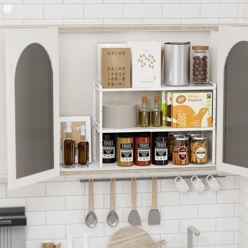 Adjustable Expandable Kitchen Shelf Organizer - Durable Stackable Spice Rack - Picture 4 of 12