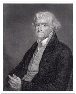 3rd President THOMAS JEFFERSON 1816 engraving Otis pinx DELAPAINE'S ...