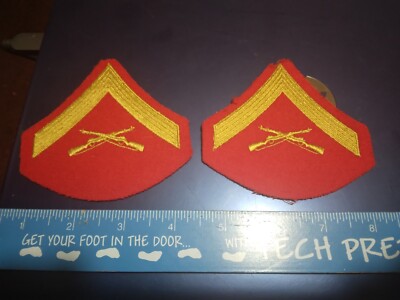 US Marine Corps - Lance Corporal Chevrons - for male Blue's (23-2694) | eBay