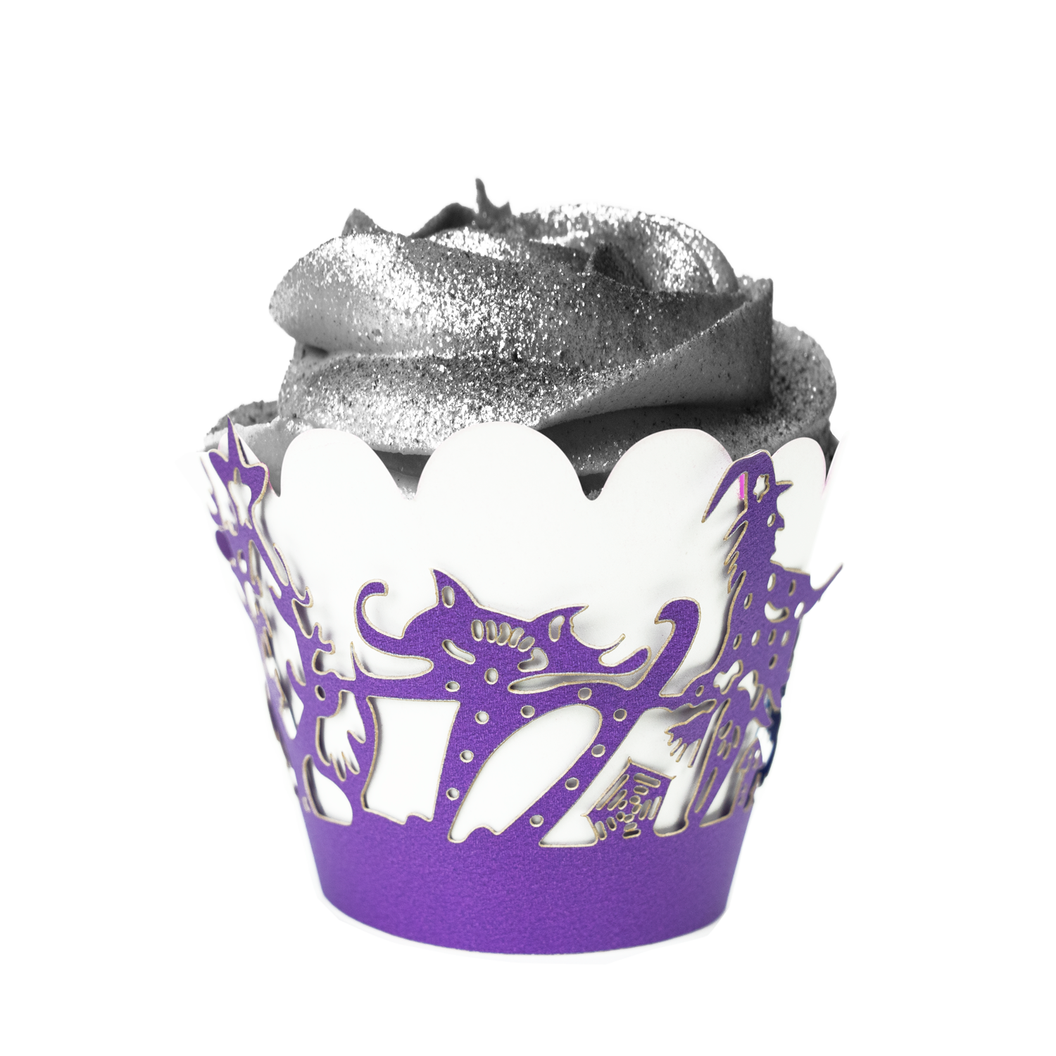 25 PC Set of Halloween Night Print Cupcake Wrappers - Baking and Craft Tools-image