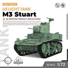 SSMODEL SS72504 1/72 25mm Military Model Kit US M3 Stuart Light Tank
