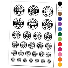 Food Label Pork Temporary Tattoo Water Resistant Fake Body Art Set Collection