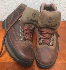 Timberland 95310 Kids Euro Hiker Ankle Brown All Leather Trail Boots Size 6M