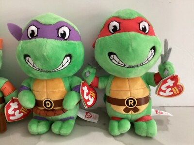 Ty Teenage Mutant Ninja Turtles Beanie Babies Complete Set