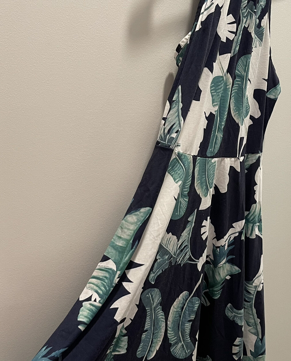 Ouges Dress Floral Blue Green White Halter Tie Sl… - image 6