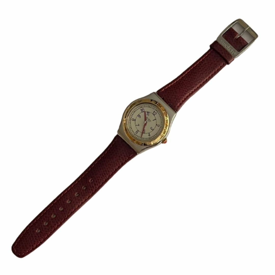 Swatch Irony Spieglein YLS101 1995 Vintage Quartz Watch Gold Bezel