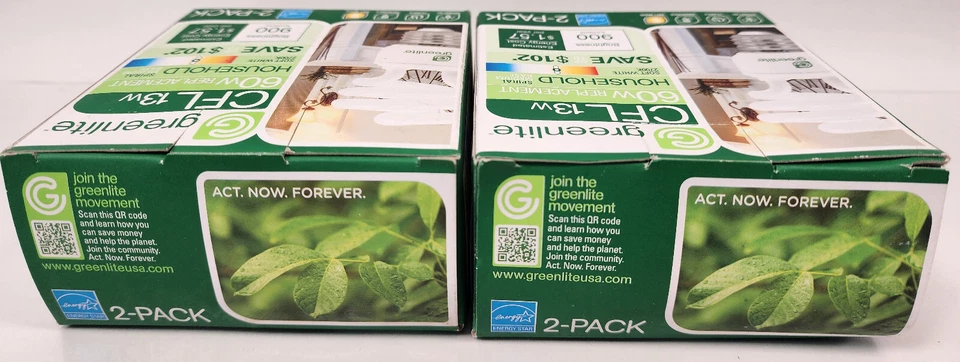 2 Boxes 4 Greenlite 13W ELS-U 27K/2 Ultra Mini T2 Spiral 2700K Soft White Bulbs - Image 2 of 4