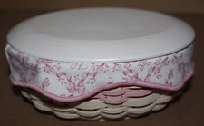Longaberger 2003 Whitewashed Horizon of Hope Basket Protector Lid Tie-On Liner