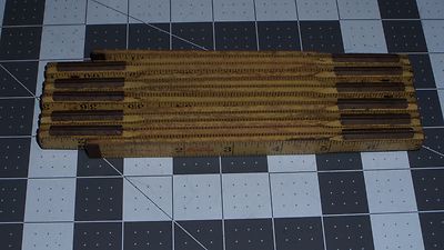EVANS NO. X40 6' FOLDING RULE WITH BRASS EXTENSION 