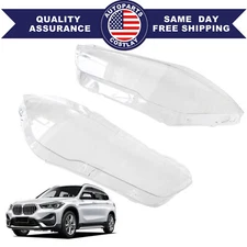 Replacement For BMW X1 F48 F49 2016-2019 Pair Headlight Headlamp Lens Cover USA