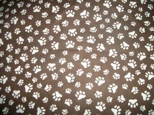 Brown Dog/Animal/Bear Paw Prints Cotton Fabric 2 Yards