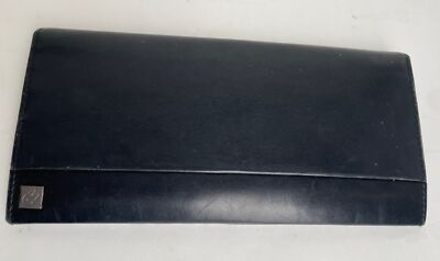 RARE - Mandarina Duck Black Leather Zip Travel Wallet Purse, Pocketbook