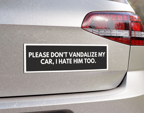 Don’t Vandalize my Tesla Car Magnet Bumper, Anti Elon Musk Decal