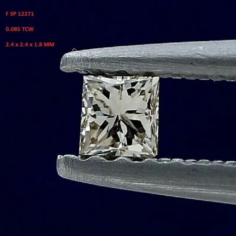 Tiny natural diamond 0.085ct intense yellow sparkling princess brilliant cut gif - Image 4 of 4