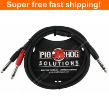 Pig Hog PYIC03 Insert Cable 3ft 1/4" TRS Stereo Male to Dual 1/4" Mono Male