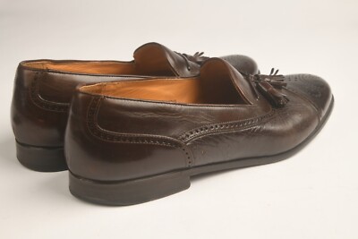 Mezlan Havana Brown Leather Cap Toe Tassel Loafer Dress  display picture 2
