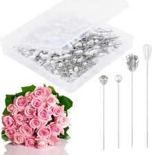 300 PCS Floral Pins for Bouquet 4 Styles Pearl Diamond Boutonniere Pins Craft...