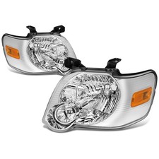 Fit 2006-2010 Ford Explorer Pair Chrome Housing Amber Corner Headlightlamp Set