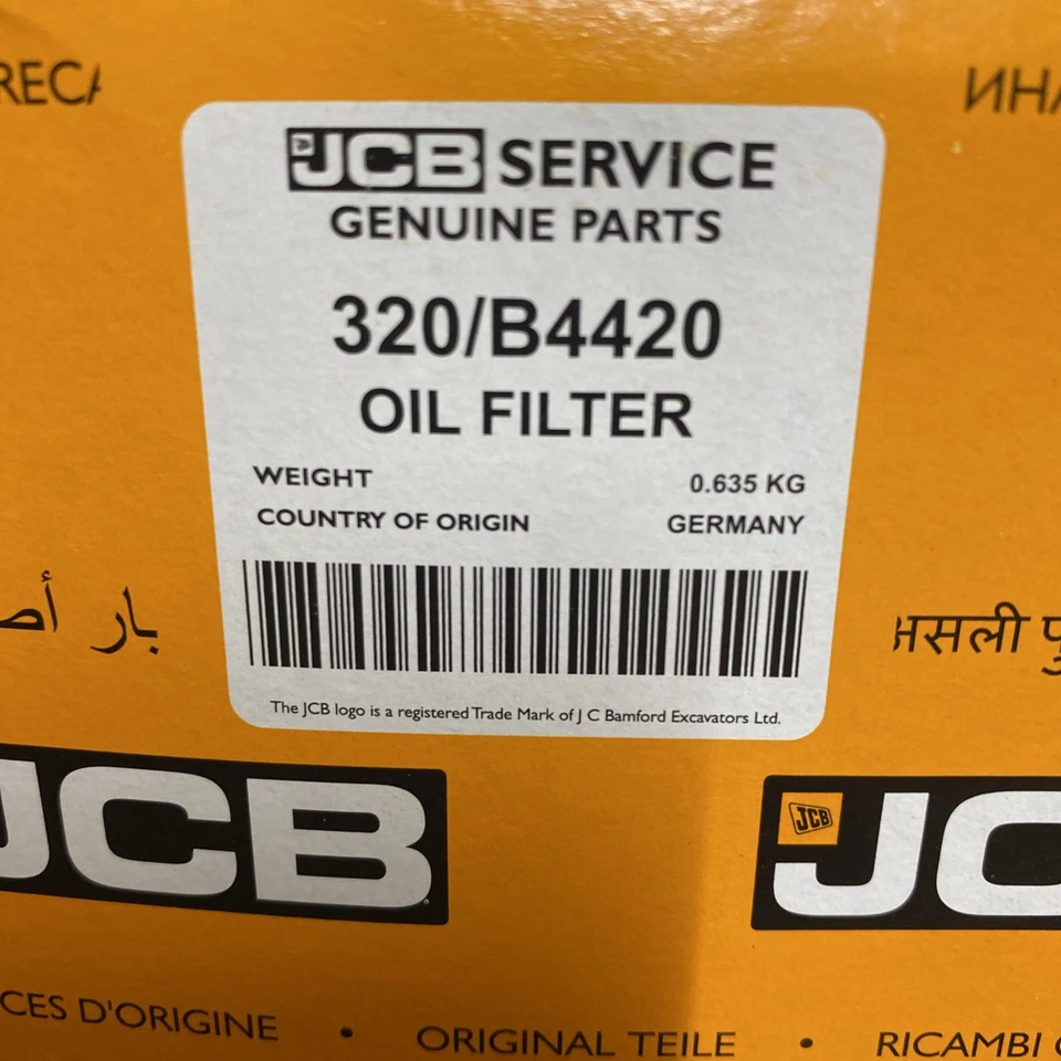 JCB BACKHOE- GENUINE JCB ENGINE OIL FILTER (PART# 320/04134 320/04133 320/B4420) - Image 2 of 4
