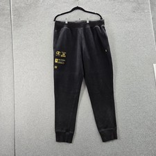 Champion Men Activewear Pants L Black Joggers Fleece 100 Year Anniversary