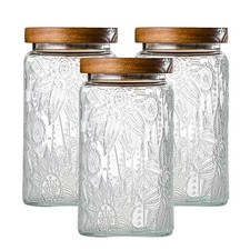 Glass Storage Containers With Lids, Glass Jars With Lids, 32oz, Set Of 3