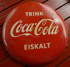 altes COCA COLA - Metall / Werbeschild -Original 60`ger Jahre -ca. 40 cm Durchm.