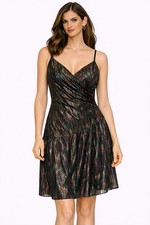 Aidan by Aidan Mattox $295 Black Metallic Cocktail Mini Dress Size 6 New W/Tags