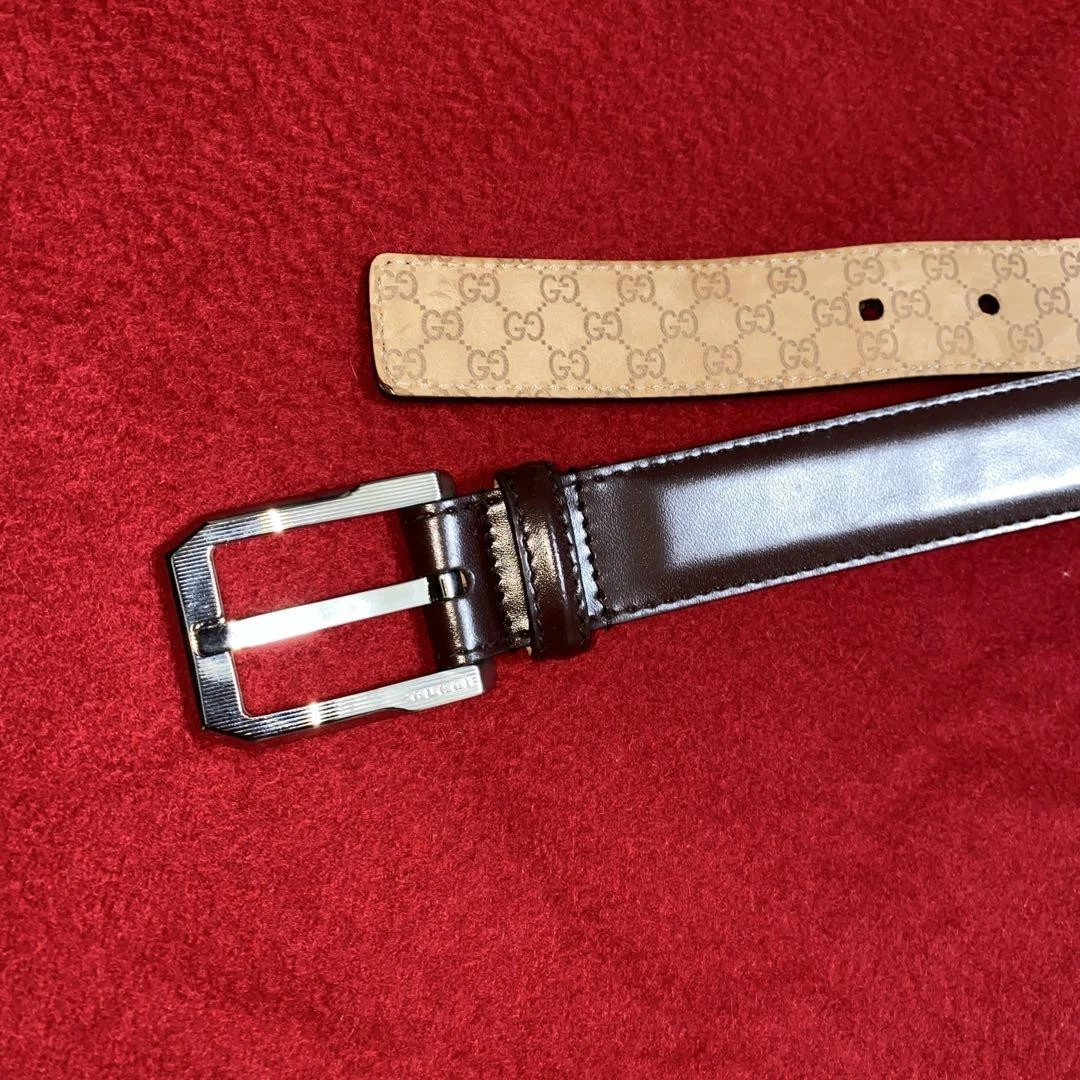 Ceinture en cuir marron foncé GUCCI 90 36