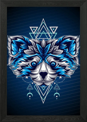 GEOMETRIE WASCHBÄR Gerahmtes Wandbild Poster Leinwanddruck Bild