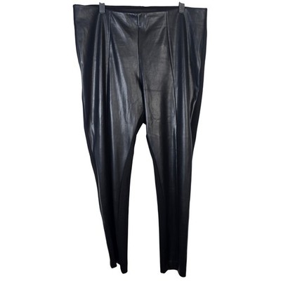 Philosophy Republic Clothing Womens Faux Leather Paneled Leggings Black XL