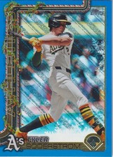 2025 Topps Holiday Baseball Tyler Soderstrom Blue Glitter