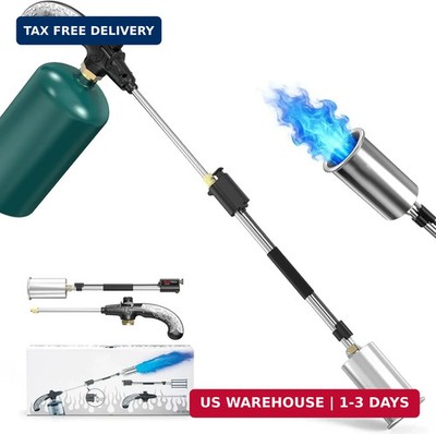 Weed Torch with Push Button Igniter, Propane Burner Flame Weeder Torch for Weeds