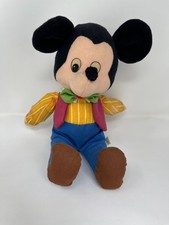 Mickey Mouse Knickerbocker Plush Stuffed Toy Vintage Walt Disney 12"