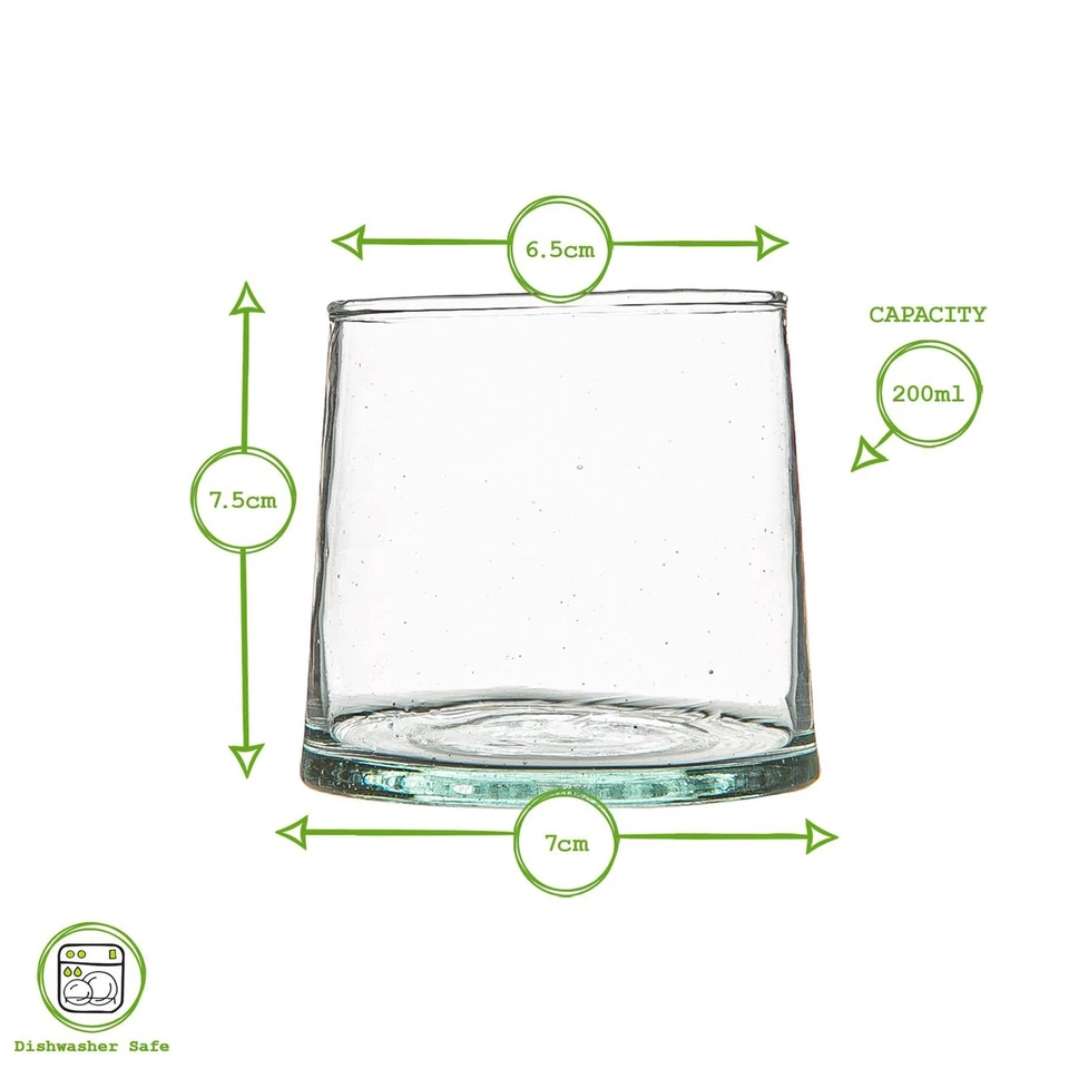 6 Stück Merzouga Recycled Tumbler Gläser Set Trinkglas 200ml Klar - Bild 3 von 4