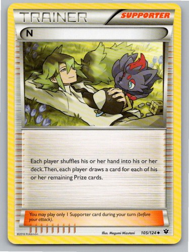 2016 POKEMON N (SUPPORTER) FATES COLLIDE 105/124 UC NM A66254 FREE S&H