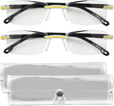 2 Pcs Auto Focus Reading Glasses, Self-Adjusting Presbyopia, Anti-Blue Light