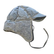 Vtg The Company Store Blue Down Filled Hat Ear Flaps Winter Puffer One Size