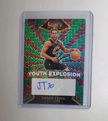 2024-25 Panini Select Jaylon Tyson Rookie Youth Explosion Green Mojo Auto #19/35