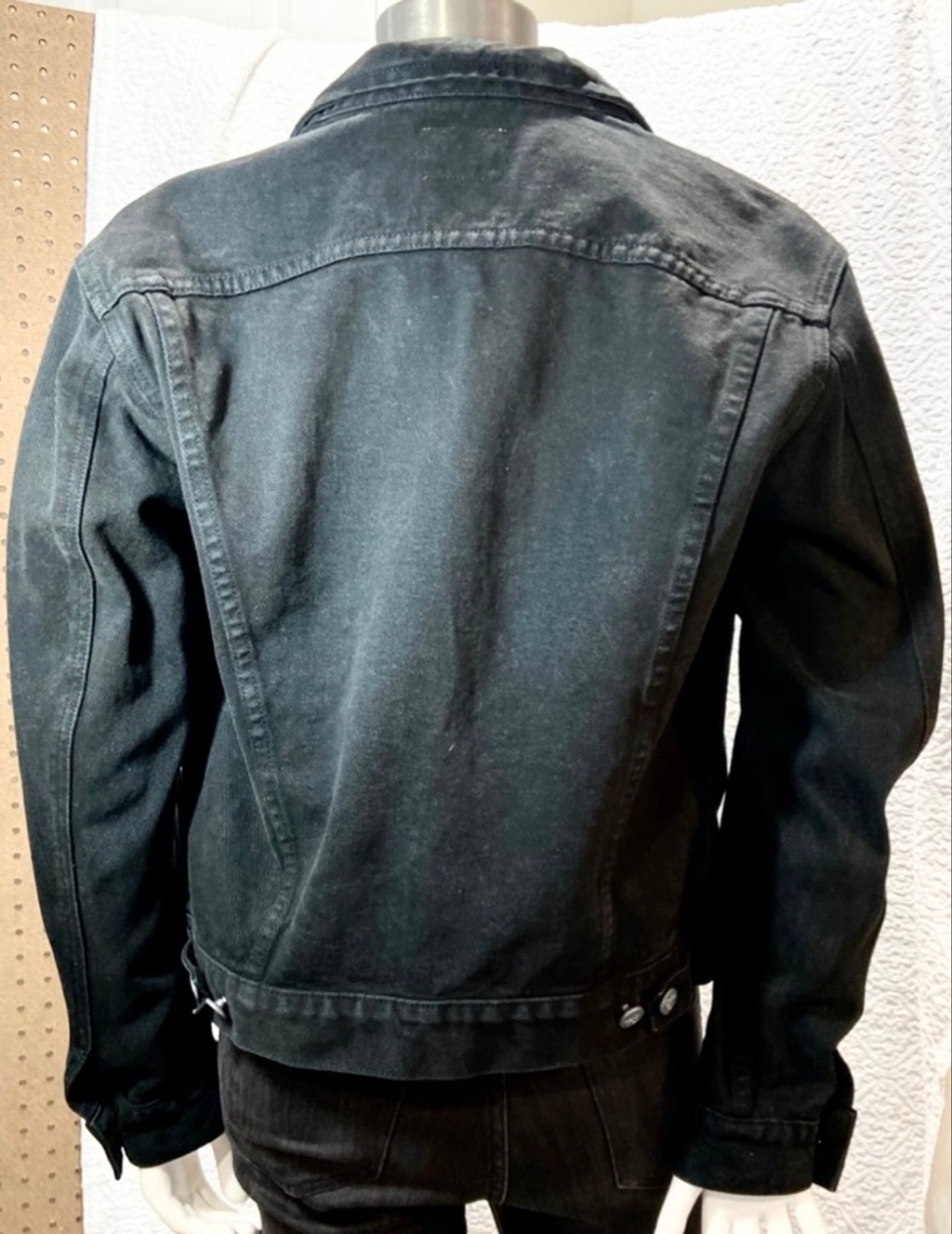 Vintage Calvin Klein Women's Black 100% Cotton Denim Trucker Jean Jacket Size S thumbnail 5