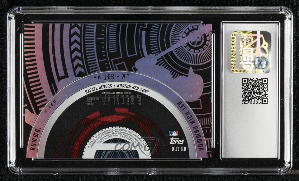 2017 Bowman High Tek Pattern 1 Circles Green Rainbow /99 Rafael Devers CSG 8.5 - Image 2 of 2